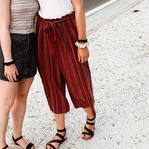 American Eagle Red Stripe Flowly Pants